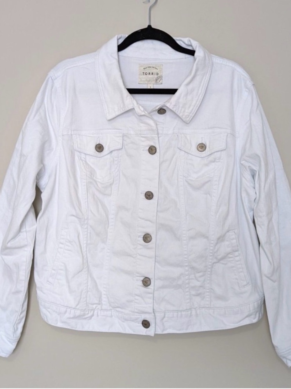Torrid White Denim Button Down Jacket